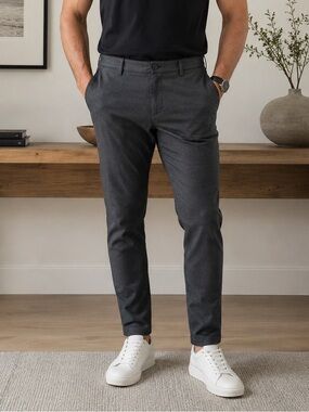 PAIGE Iced Black Performance Trouser Pants Men 36 Stretch Career Business Casual